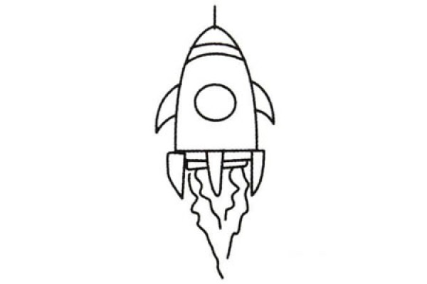 Complete collection of rocket simple strokes and drawing steps