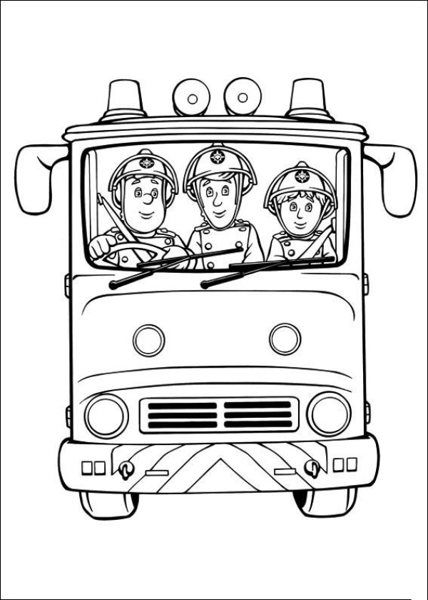 Simple drawing of the front of a fire truck