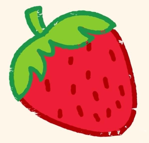 Magic simple drawing strawberry