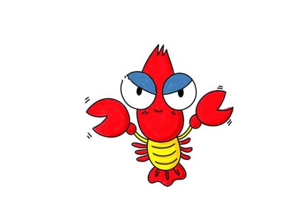 Cartoon crayfish simple strokes