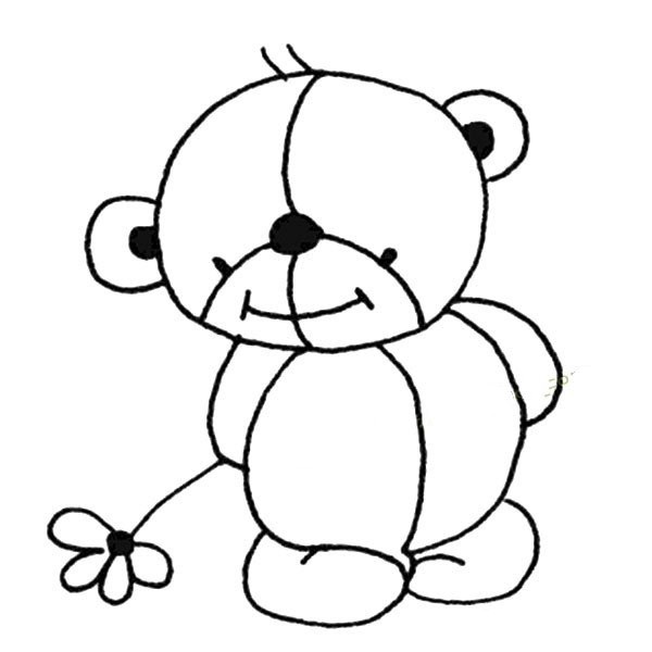 Shy little bear simple drawing picture