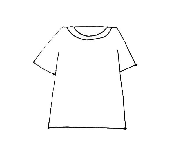 Children easily learn to draw short-sleeved T-shirts