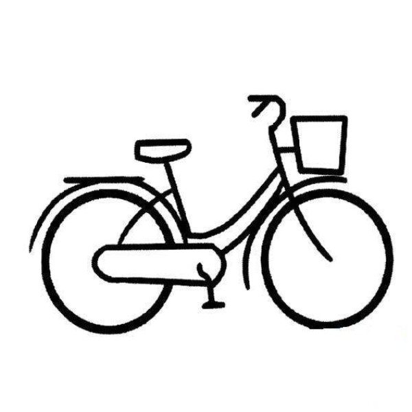 A set of simple drawing pictures of bicycles