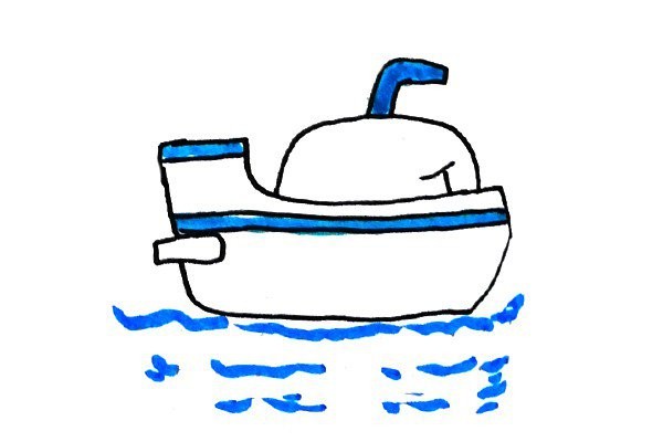 Fresh ocean style submarine simple drawing