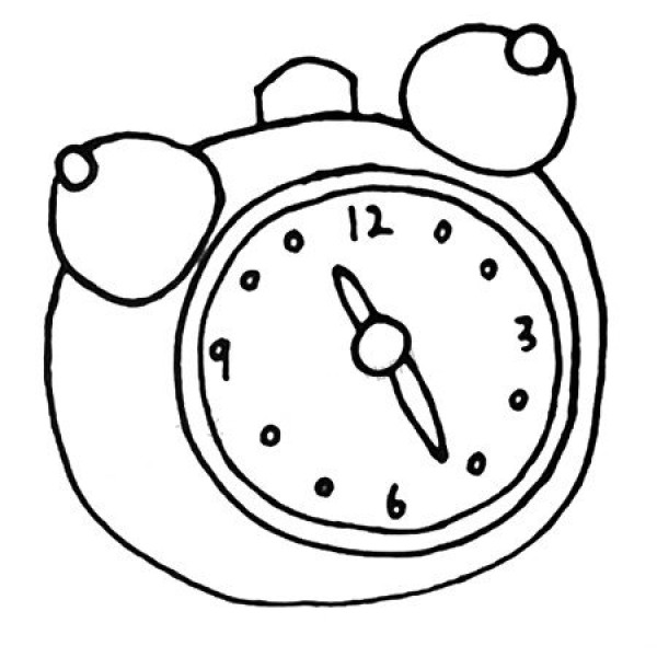 cartoon alarm clock simple drawing