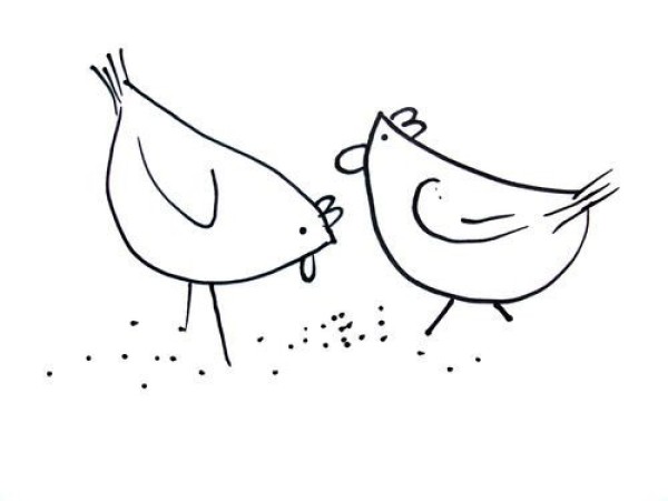 Simple drawing method of hen