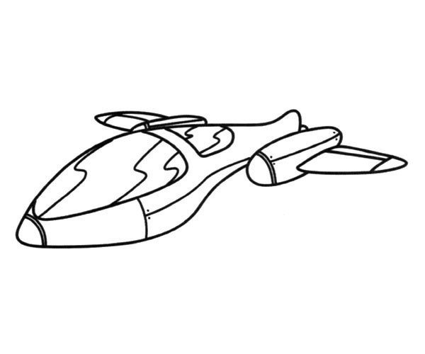 Simple drawing pictures of special-shaped space shuttle