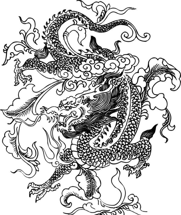 Simple drawings of dragons Simple drawings of oriental dragons