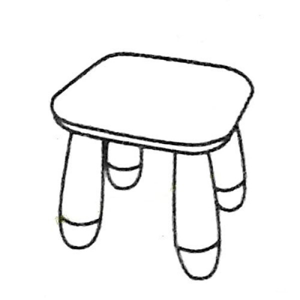 Complete collection of simple drawings of chairs and drawing steps