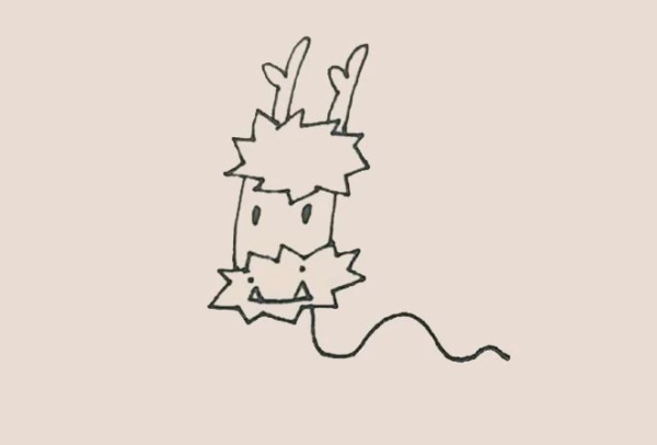 Simple drawing cartoon dragon