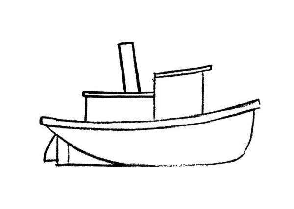 Steps to draw simple strokes of ship