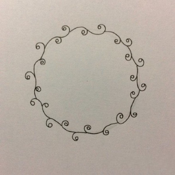 Simple drawing method of childrens wreath