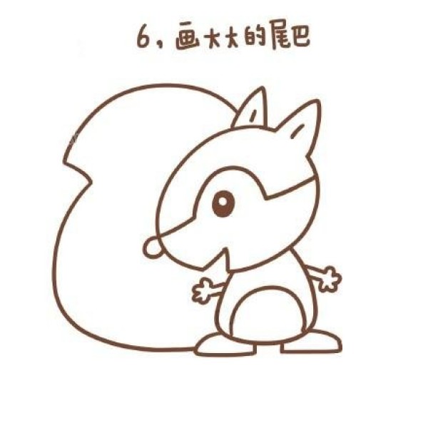 Simple drawing tutorial of little squirrel