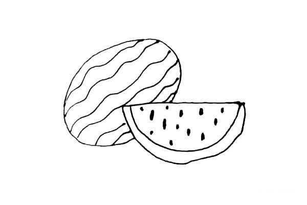 Children learn to draw watermelon easily