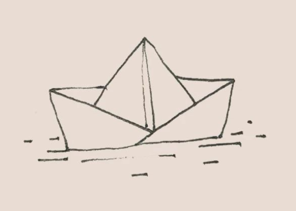 Simple drawing of origami boat