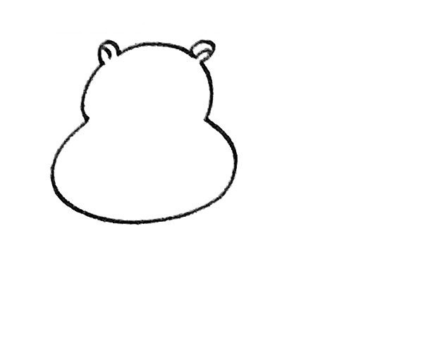 Learn to draw a hippopotamus in four steps