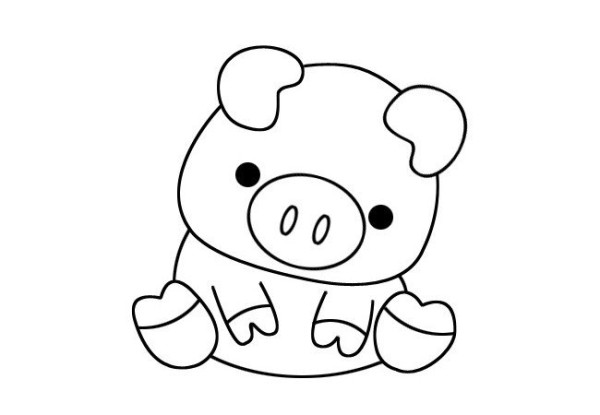 3 Cute Piggy Simple Drawing Pictures