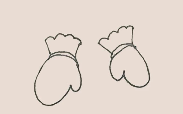 Simple drawing of cotton gloves