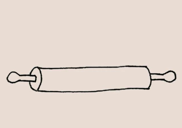 Simple drawing of rolling pin