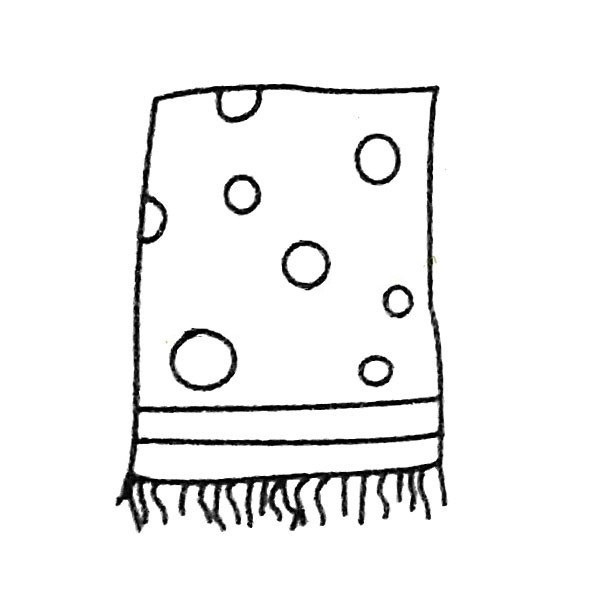 A complete collection of simple drawings of towels and the steps of how to draw them