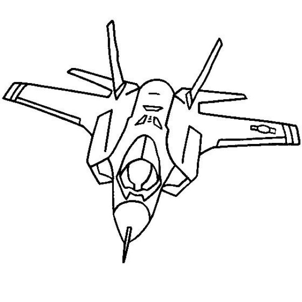 Complete collection of simple drawings of fighter jets Lightning II