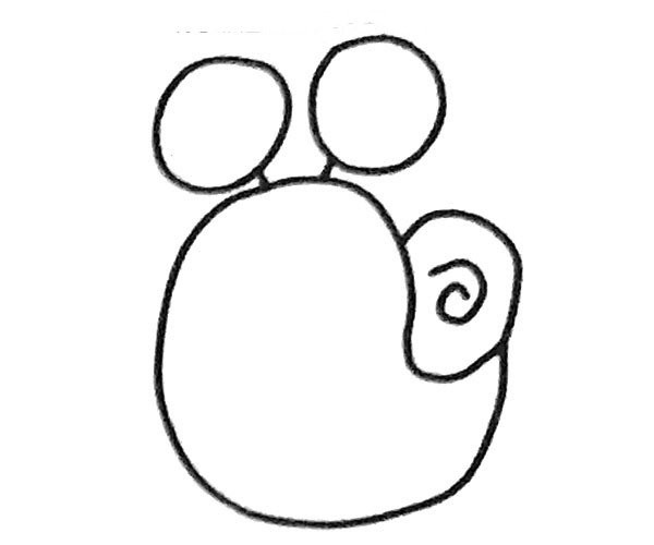 Draw a cartoon snail in four simple steps