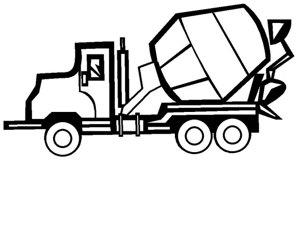 Simple strokes of mixer truck