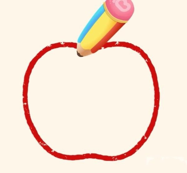 Magic simple drawing apple