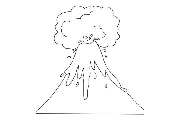 Simple strokes of volcanic eruption pictures