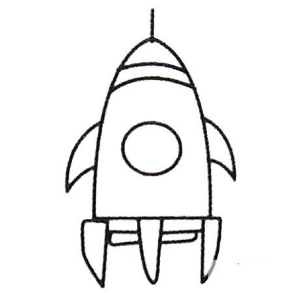 Complete collection of rocket simple strokes and drawing steps