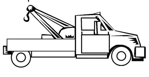 Engineering vehicle simple drawing picture trailer