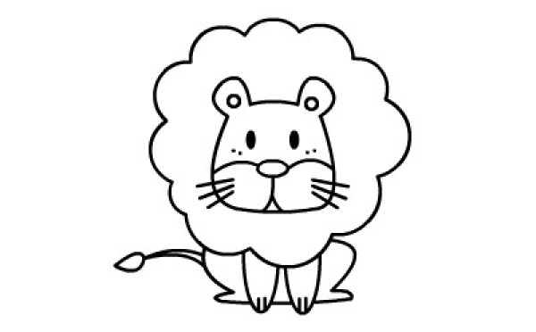 Simple drawing animation tutorial - lion drawing decomposition steps