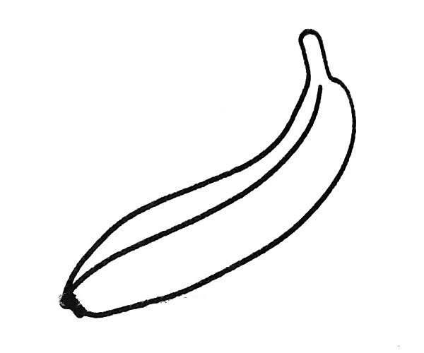 Four simple drawing pictures of bananas