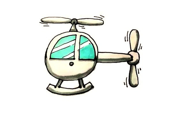 Children learn to draw helicopters easily