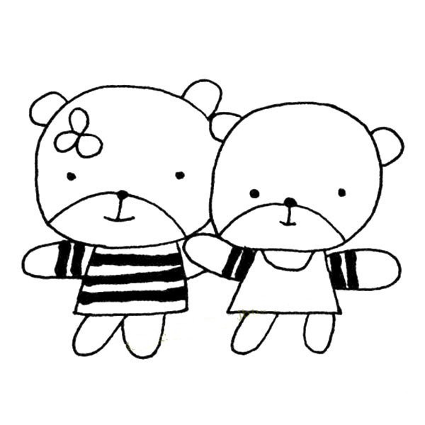 Bear friends simple drawing pictures