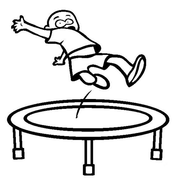 Simple drawing of childrens amusement facilities, simple drawing of trampoline