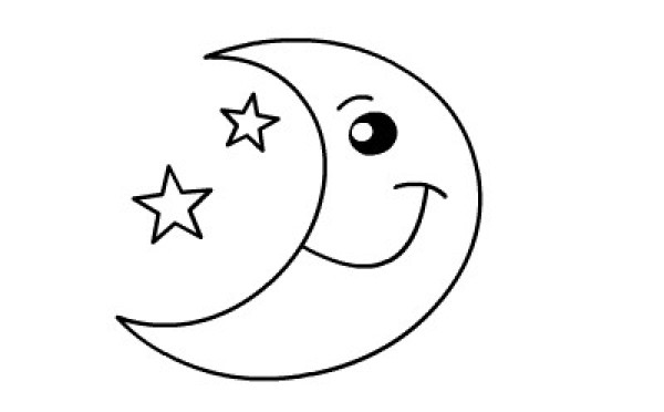 How to draw the moon with simple strokes for children