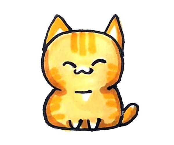 Learn to draw a cute little orange cat step by step