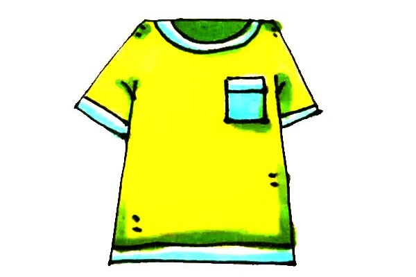 Children easily learn to draw short-sleeved T-shirts