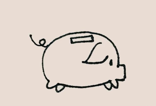 Simple drawing piggy bank