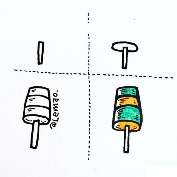 How to draw ice cream and popsicles in simple strokes