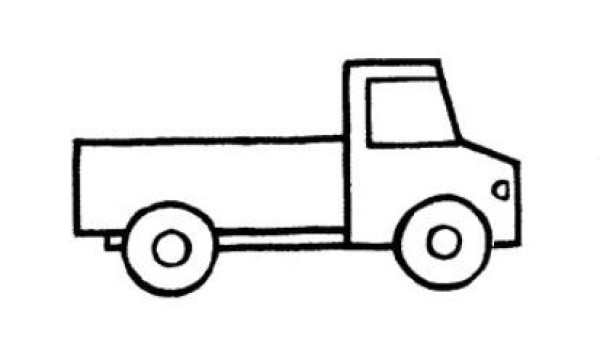 Simple drawings of various childrens cartoon mini trucks