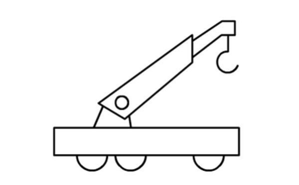 Illustration of the detailed steps of painting a crane