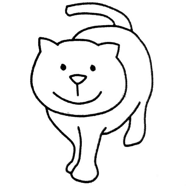 Simple drawing pictures of cats walking