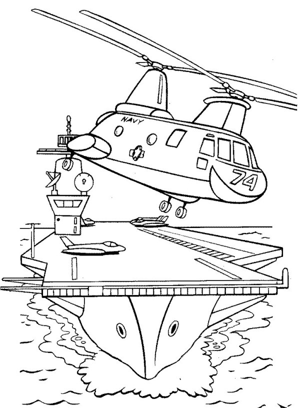 Combat helicopter simple strokes picture