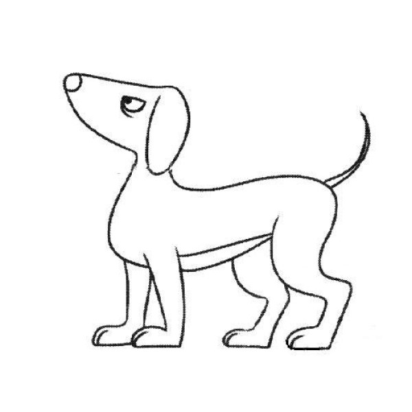 Simple drawing of a puppy walking