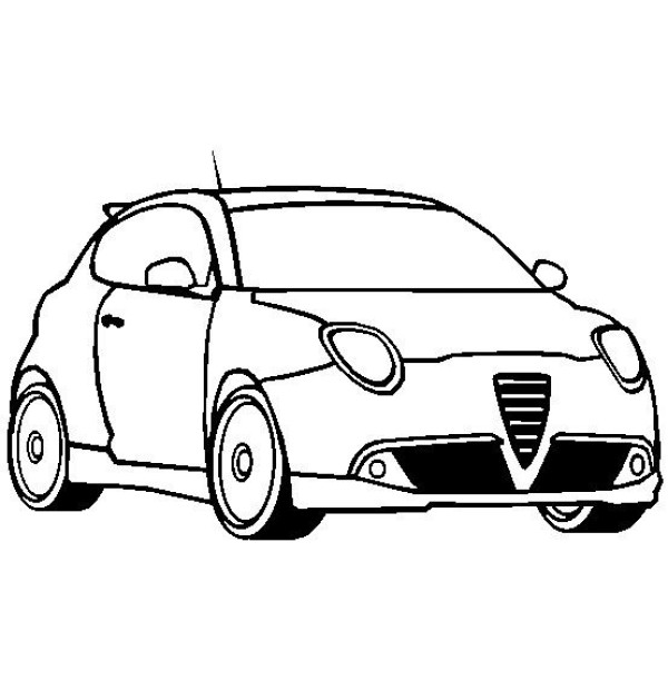 Car simple drawing Alfa Romeo simple drawing picture