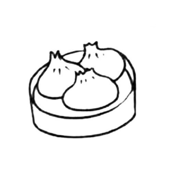 Simple drawing tutorial of a cage of steamed buns