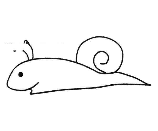 A set of simple drawing pictures of snails