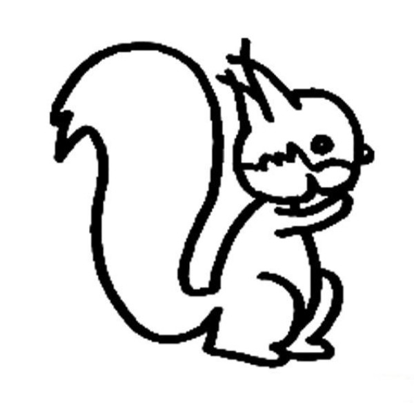 Simple cartoon squirrel drawing